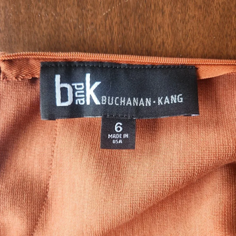 Buchanan and Kang Burnt Orange Sleeveless Sheath Dress Sz 6 NWOT - Picture 8 of 9